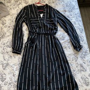 Pinstripe Black Dress